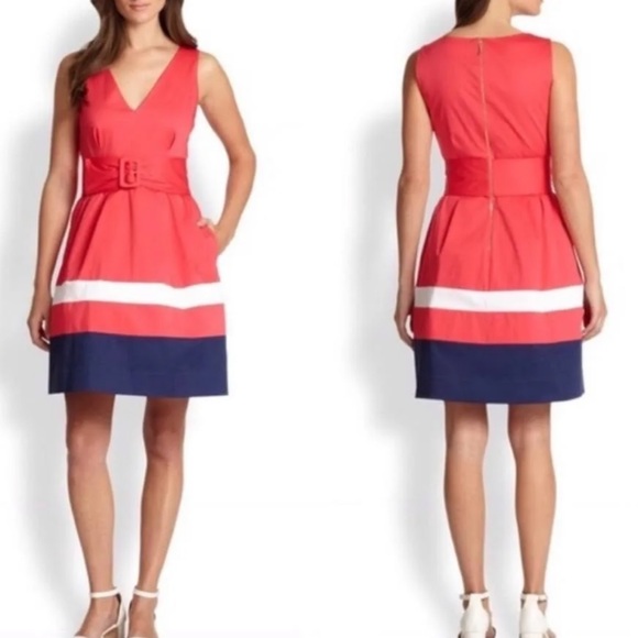 πHost pick. Kate Spade, color block, pink white & navy blue stripes